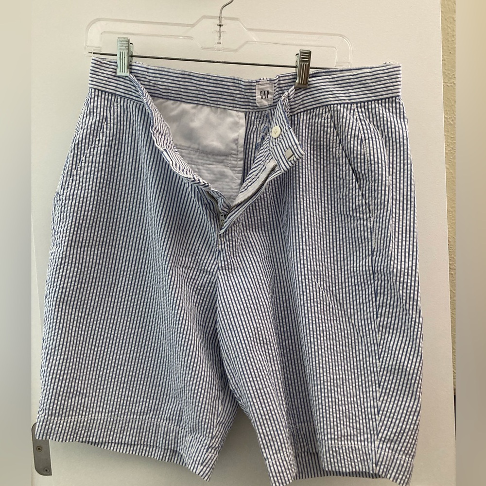 GAP Navy and White Striped Bermuda Shorts
